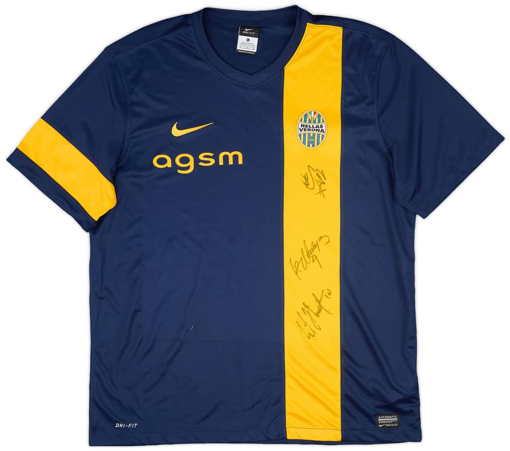 2013-14 Hellas Verona Signed Home Shirt - 7/10 - (XL)