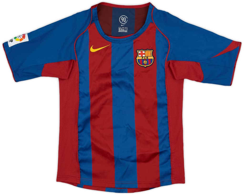 2004-05 Barcelona Home Shirt - 8/10 - (M.Boys)