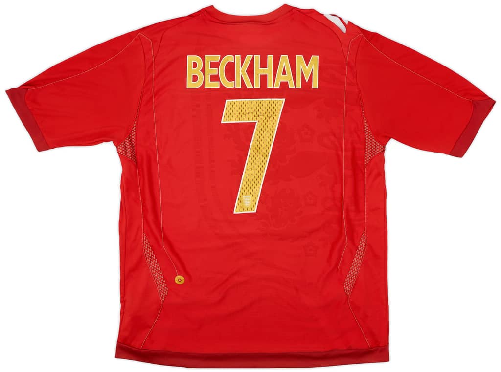 2006-08 England Away Shirt Beckham #7 - 6/10 - (L)
