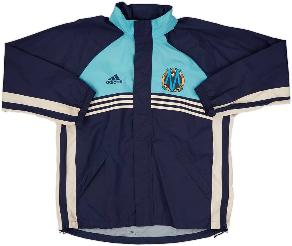 1999-00 Olympique Marseille adidas Hooded Rain Jacket - 8/10 - (L)
