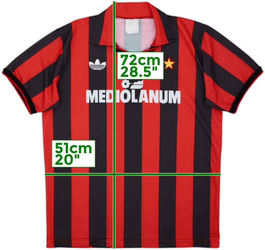 1990-91 AC Milan Home Shirt - 9/10 - (M)