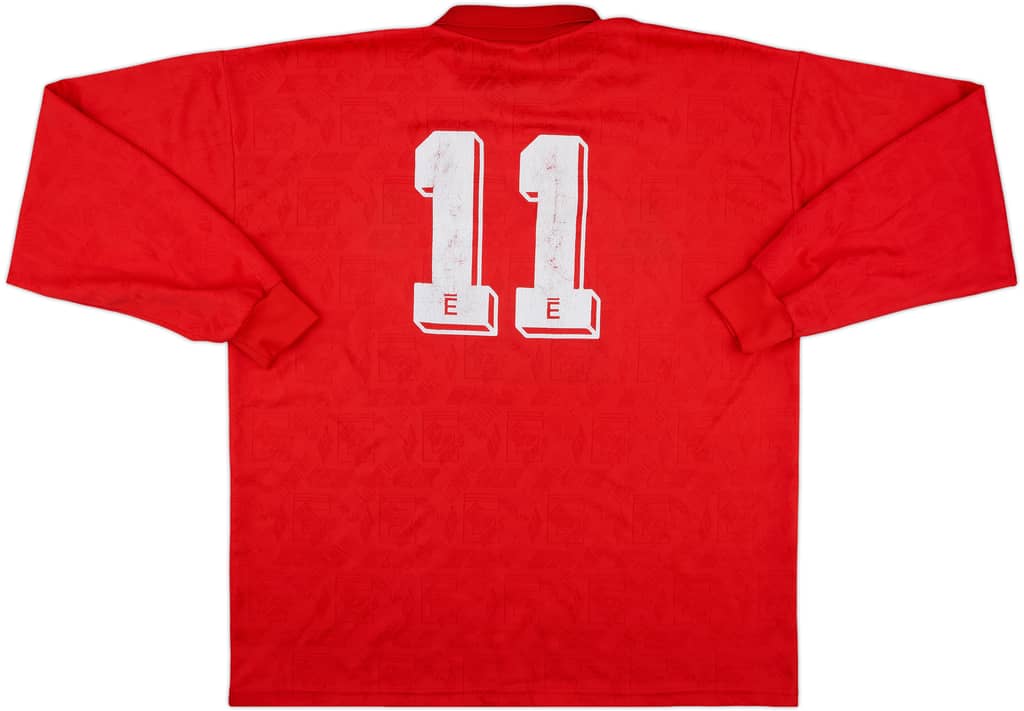 1996-98 Accrington Stanley Match Issue Home L/S Shirt #11