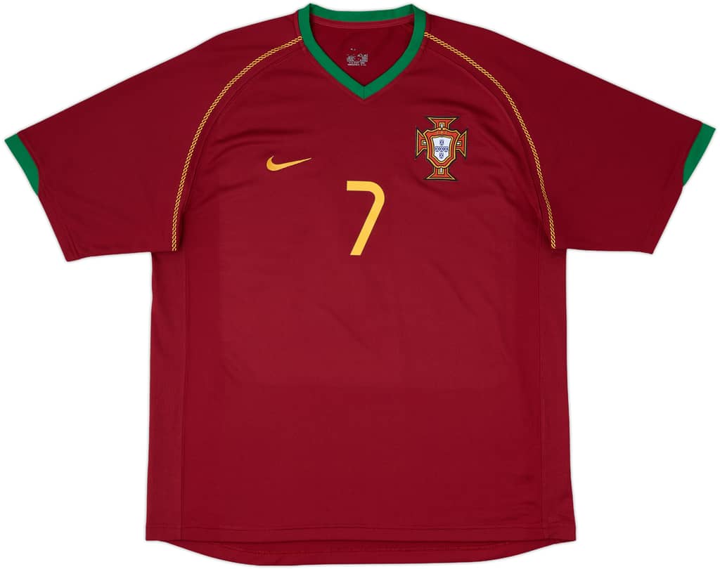 2006-08 Portugal Home Shirt Figo #7 - 8/10 - (L)