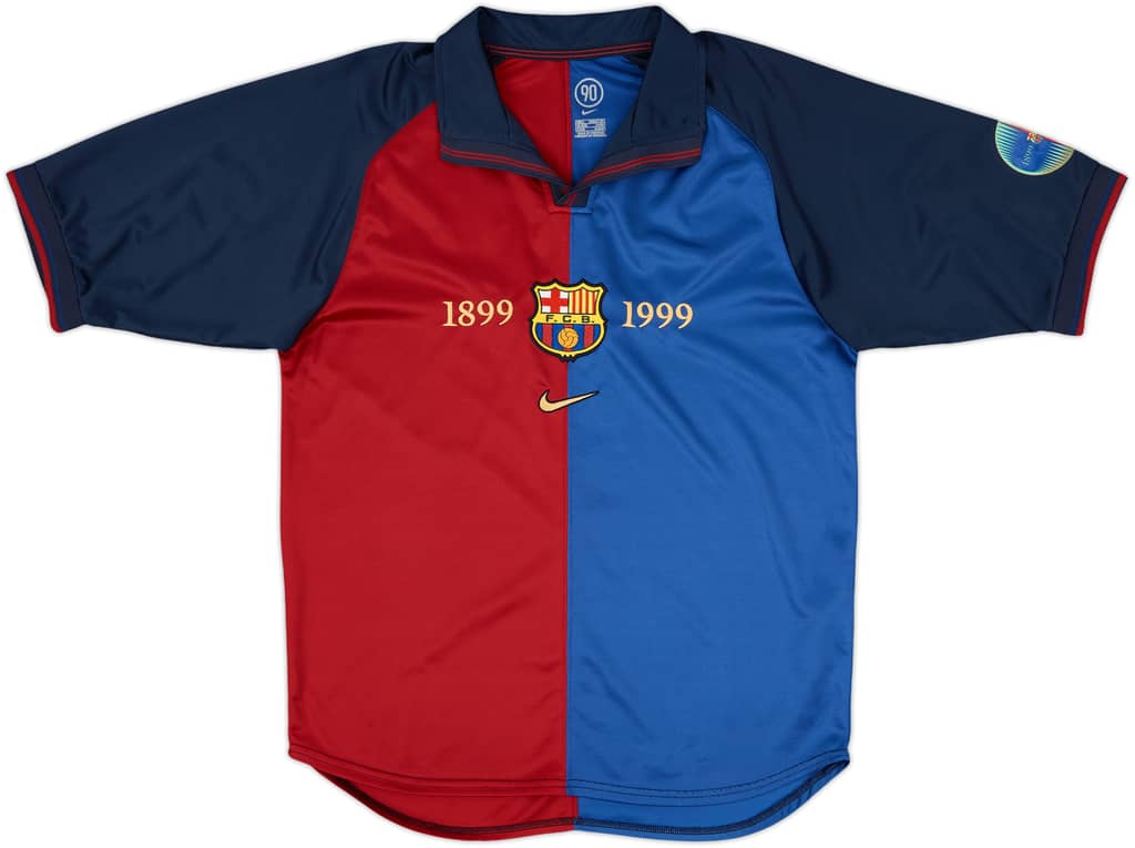 2004-05 Barcelona Nike Retro 1999-00 Centenary Home Shirt - 7/10 - (S)