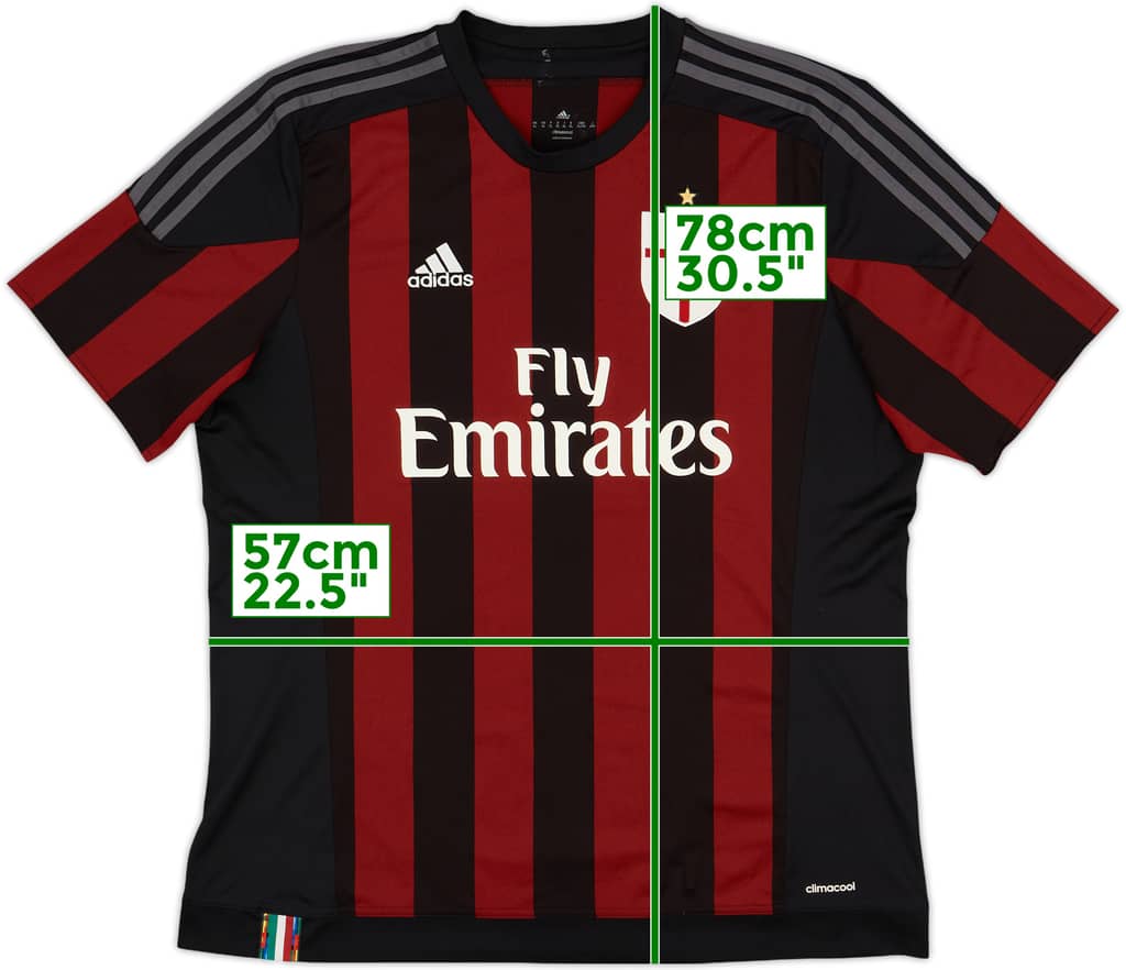 2015-16 AC Milan Home Shirt - 9/10 - (XL)