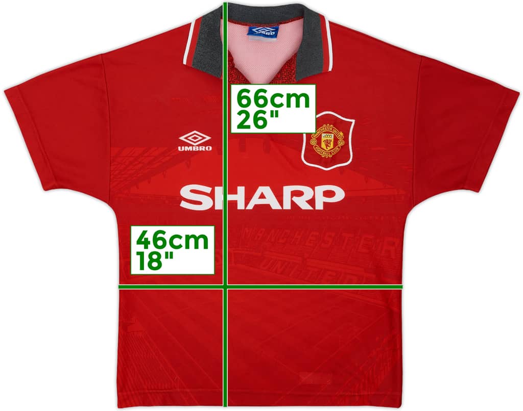 1994-96 Manchester United Home Shirt - 9/10 - (Y)