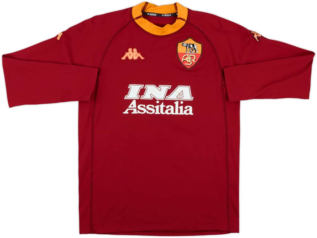 2000-01 Roma Match Issue Home L/S Shirt #20