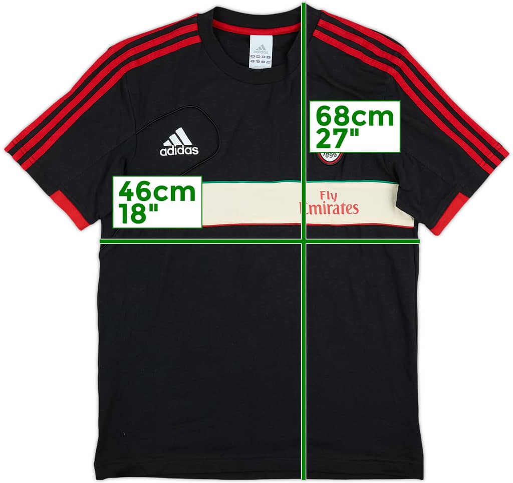 2012-13 AC Milan adidas Cotton Tee - 8/10 - (XL.Boys)