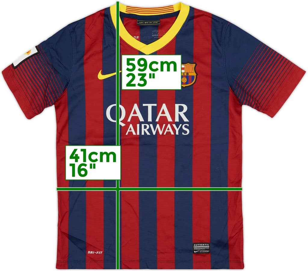 2013-14 Barcelona Home Shirt - 7/10 - (M.Boys)