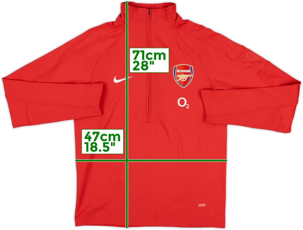 2005-06 Arsenal Nike 1/4 Zip Drill Top - 8/10 - (M)