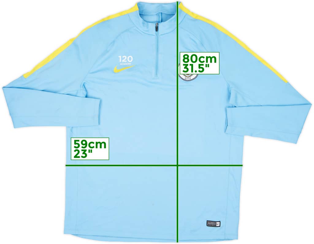2016-17 Manchester City Academy Player Issue Nike 1/4 Zip Drill Top #120 - 6/10 - (XL)
