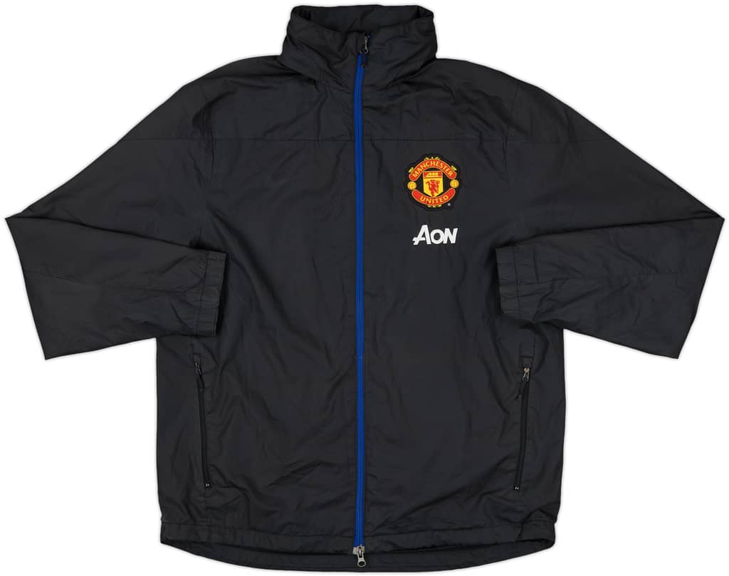 2013-14 Manchester United Nike Hooded Rain Jacket - 9/10 - (XL)