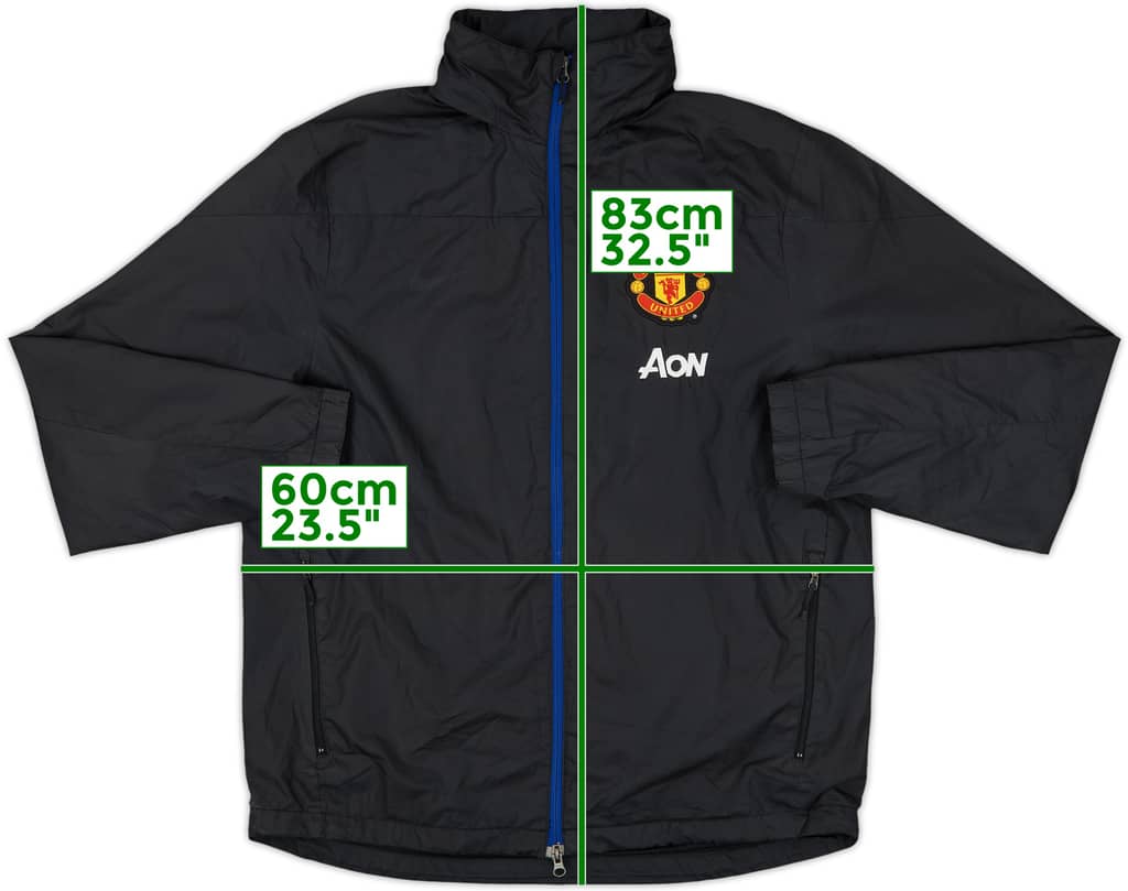 2013-14 Manchester United Nike Hooded Rain Jacket - 9/10 - (XL)