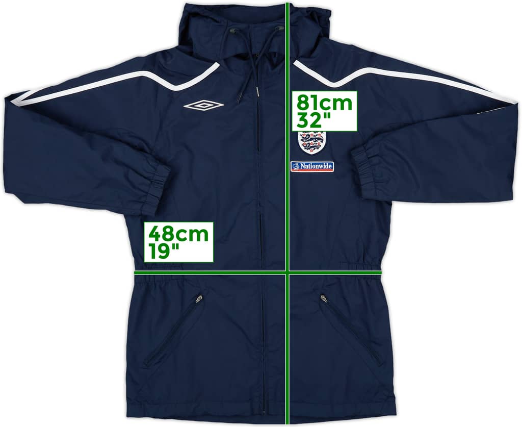 2007-09 England Umbro Hooded Rain Jacket - 8/10 - (S)