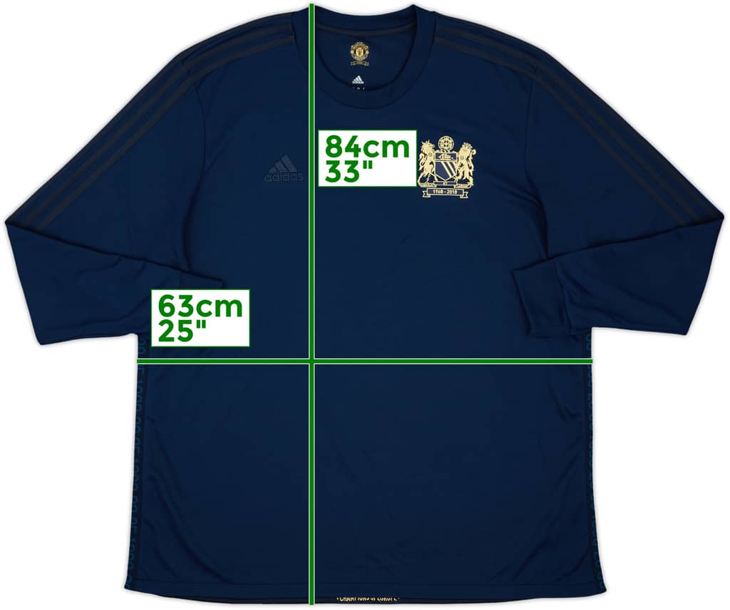 2018-19 Manchester United adidas Retro 1968 Sweat Top - 10/10 - (XXL)