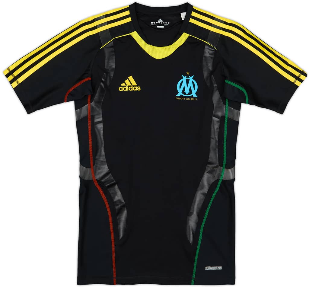 2010-11 Olympique Marseille Player Issue TechFit adidas Training Shirt - 6/10 - (M/L)