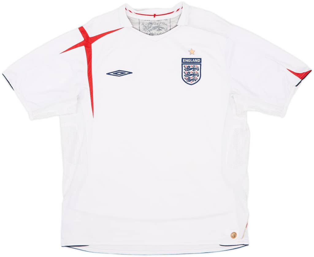 2005-07 England Home Shirt - 5/10 - (XL)