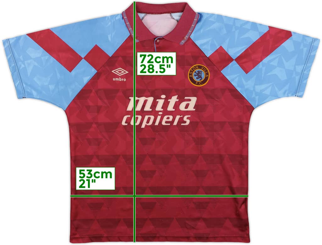 1990-92 Aston Villa Home Shirt - 7/10 - (L)