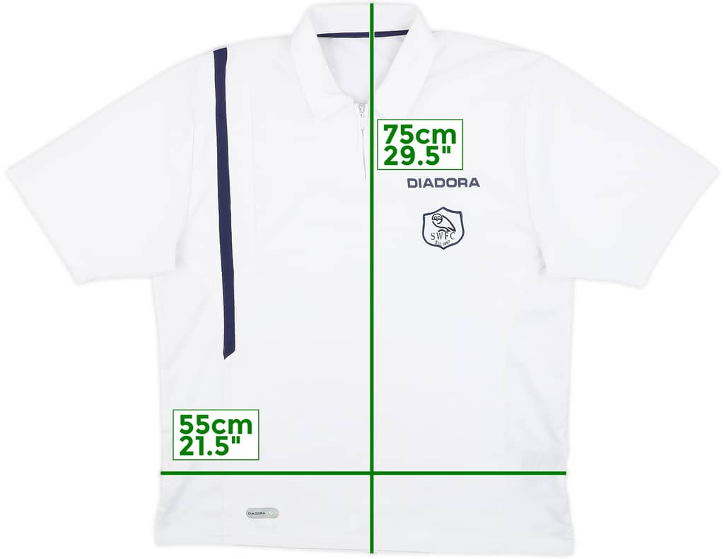 2005-06 Sheffield Wednesday Diadora 1/4 Zip Training Shirt - 8/10 - (L)