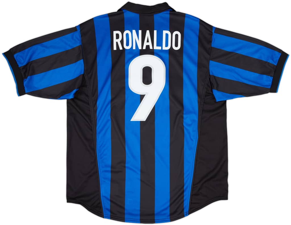 1998-99 Inter Milan Home Shirt Ronaldo #9 - 8/10 - (L)
