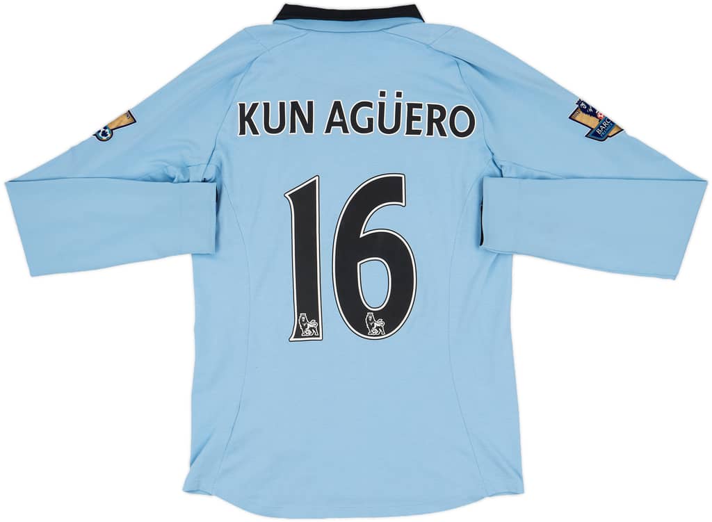 2012-13 Manchester City Home L/S Shirt Kun Aguero #16 - 5/10 - (S)
