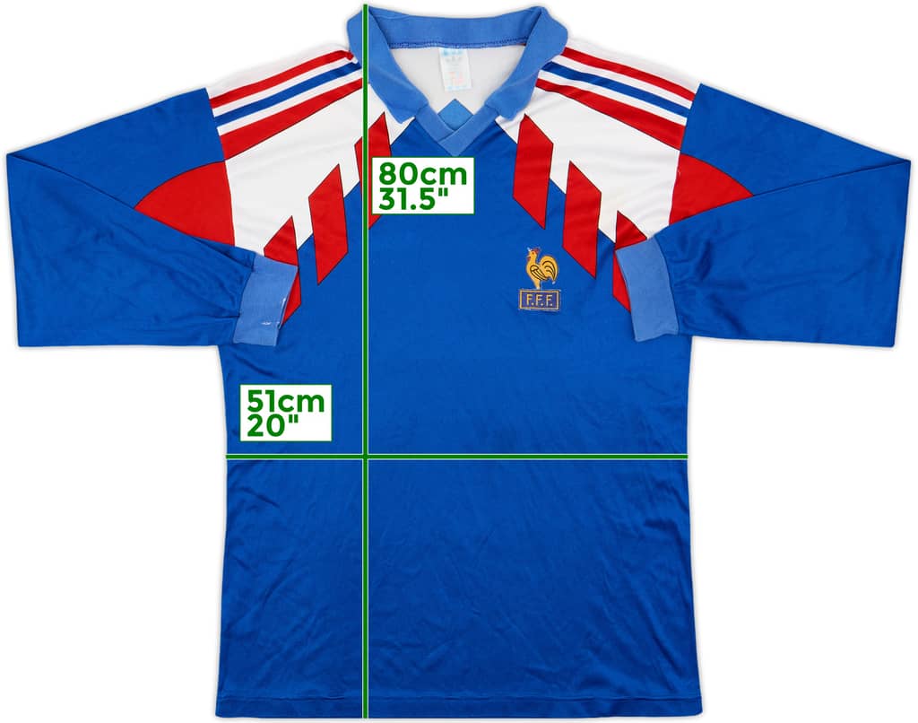 1990-92 France Home L/S Shirt - 4/10 - (L)