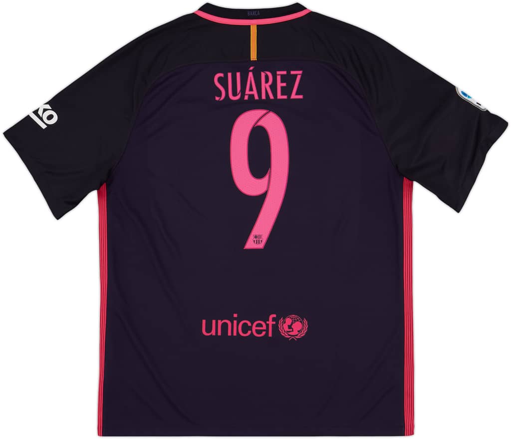 2016-17 Barcelona Away Shirt Suarez #9 - 9/10 - (XL)