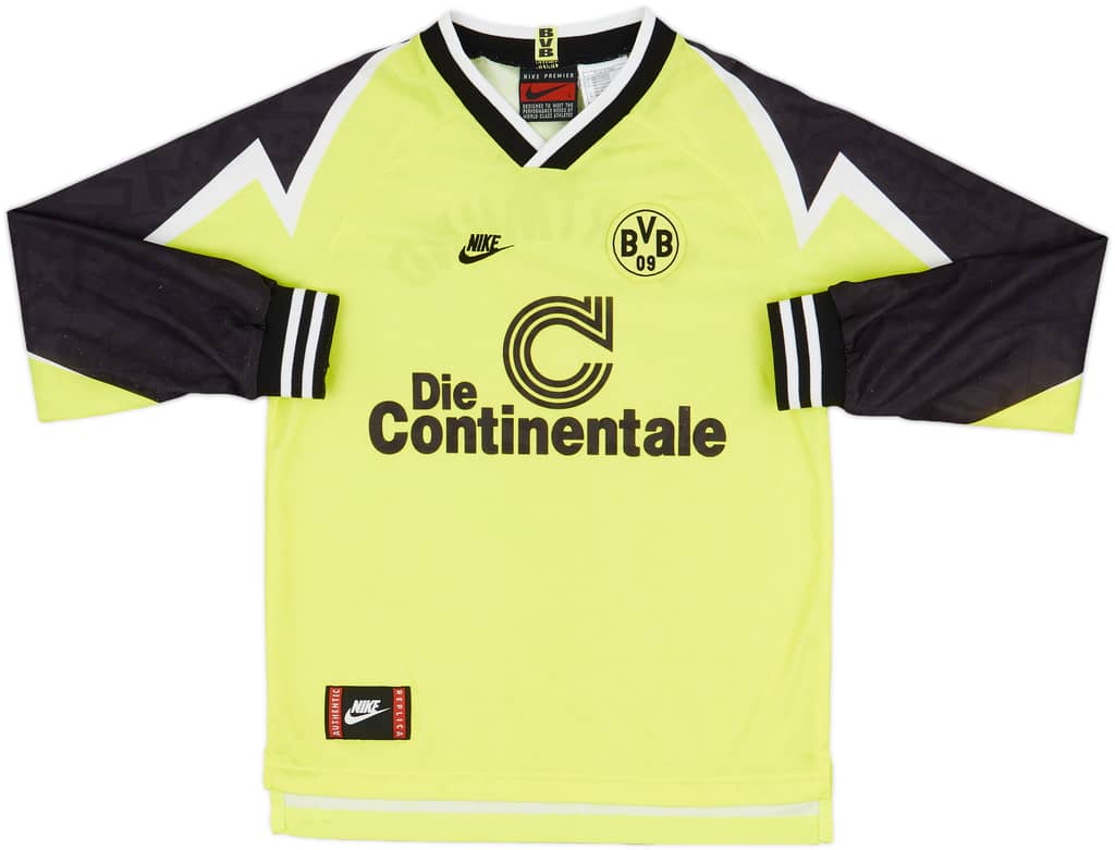 1995-96 Borussia Dortmund Home L/S Shirt - 9/10 - (L.Boys)