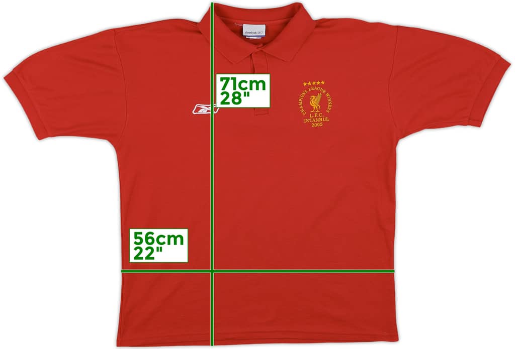 2005-06 Liverpool Reebok '2005 Champions League Winners' Polo Shirt - 8/10 - (M)
