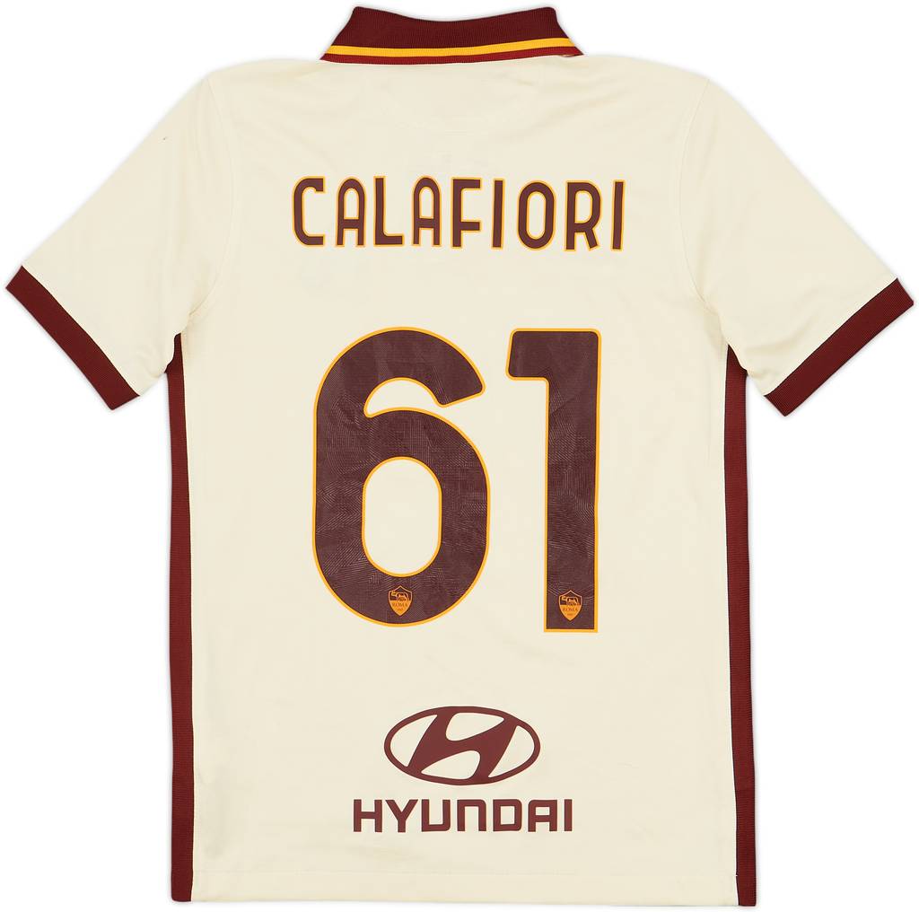2020-21 Roma Away Shirt Calafiori #61 - 9/10 - (M.Boys)