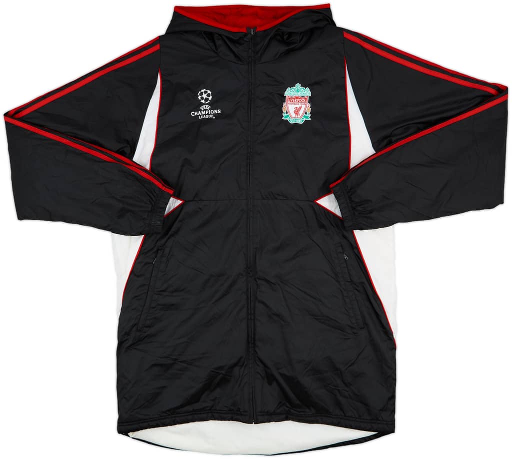 2007-08 Liverpool adidas CL Hooded Padded Bench Coat - 8/10 - (L)