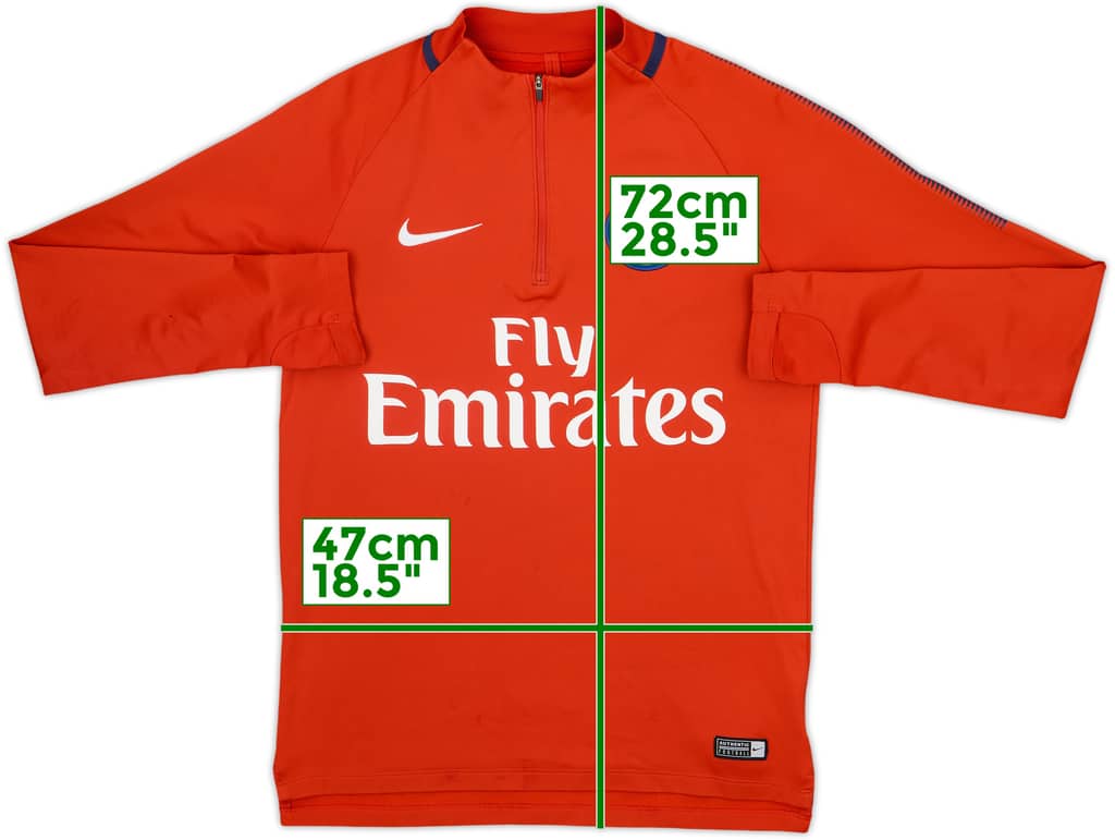 2017-18 Paris Saint-Germain Nike 1/4 Zip Training Top - 7/10 - (S)