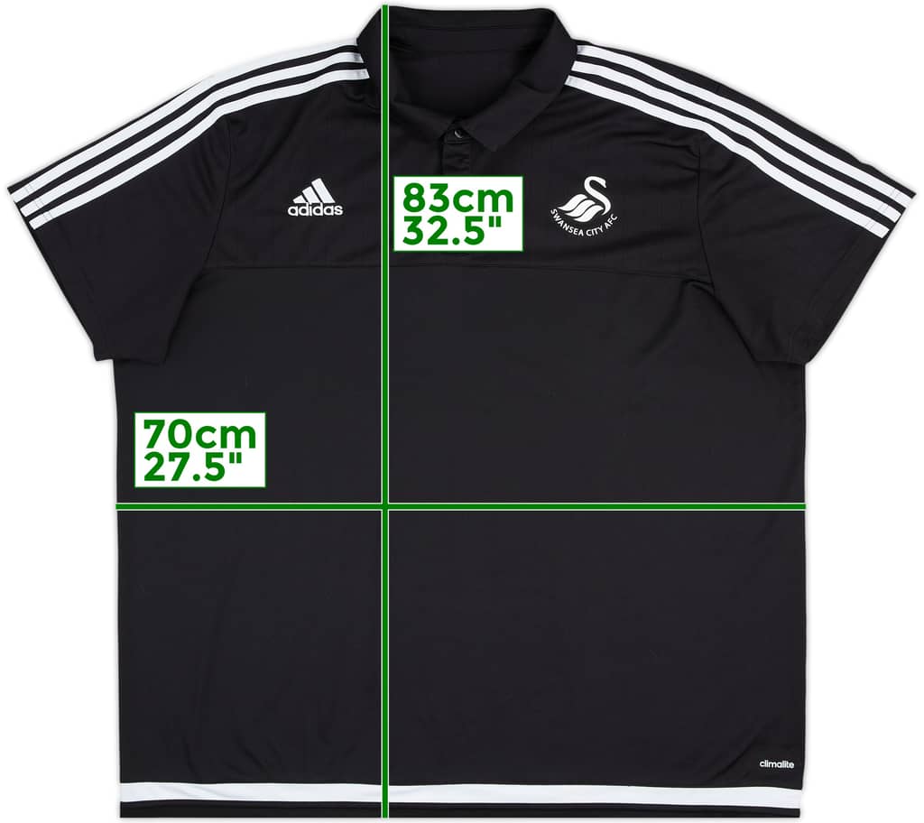 2015-16 Swansea City adidas Polo Shirt - 8/10 - (XXL)