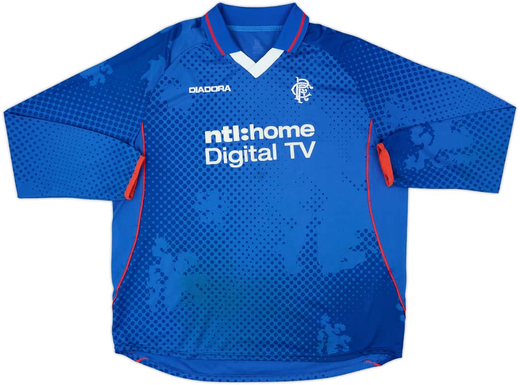 2002-03 Rangers Home L/S Shirt - 8/10 - (XL)