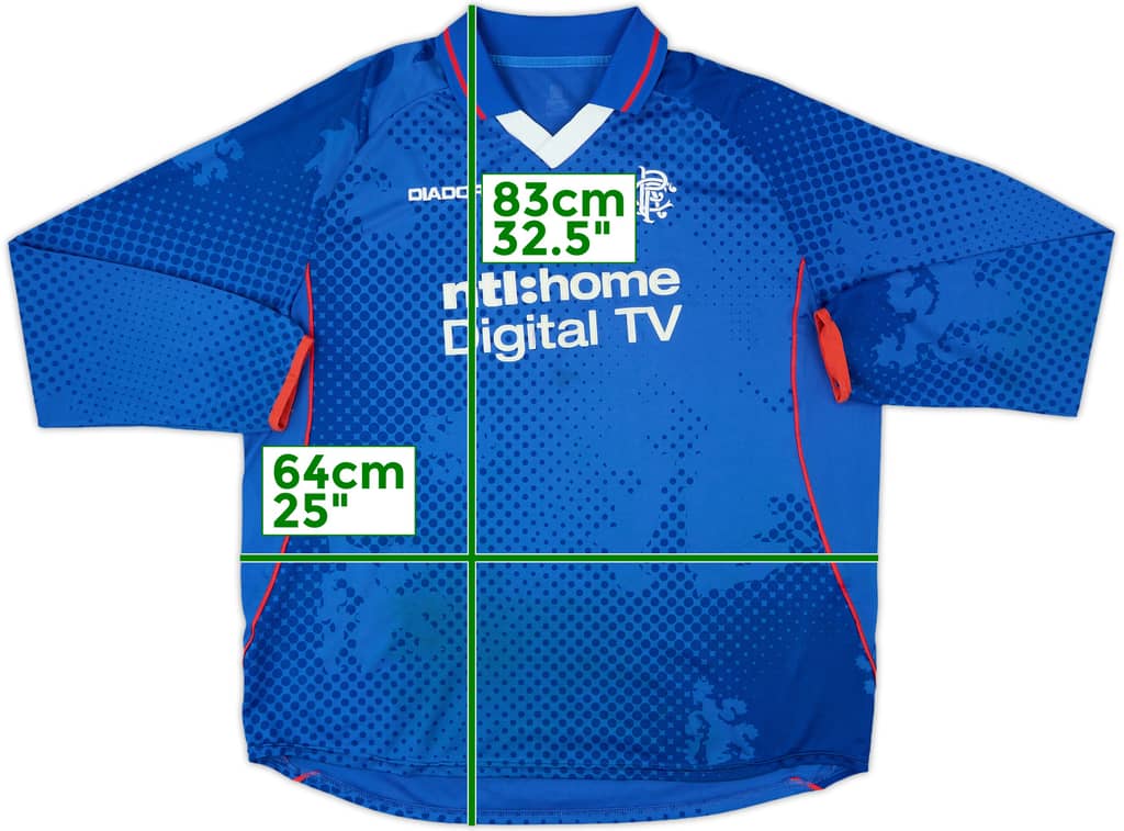 2002-03 Rangers Home L/S Shirt - 8/10 - (XL)