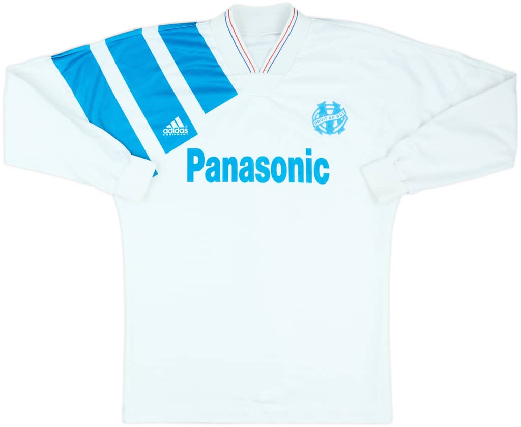 1991-92 Olympique Marseille Home L/S Shirt - 8/10 - (L)