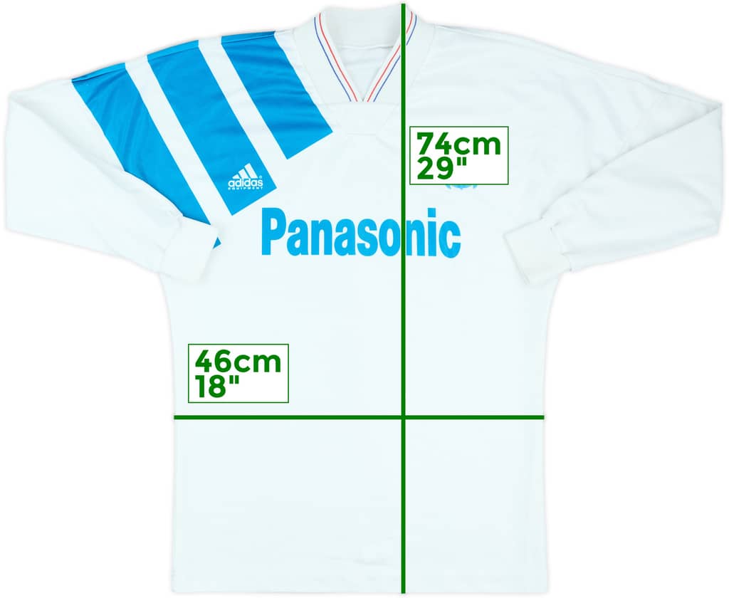 1991-92 Olympique Marseille Home L/S Shirt - 8/10 - (L)