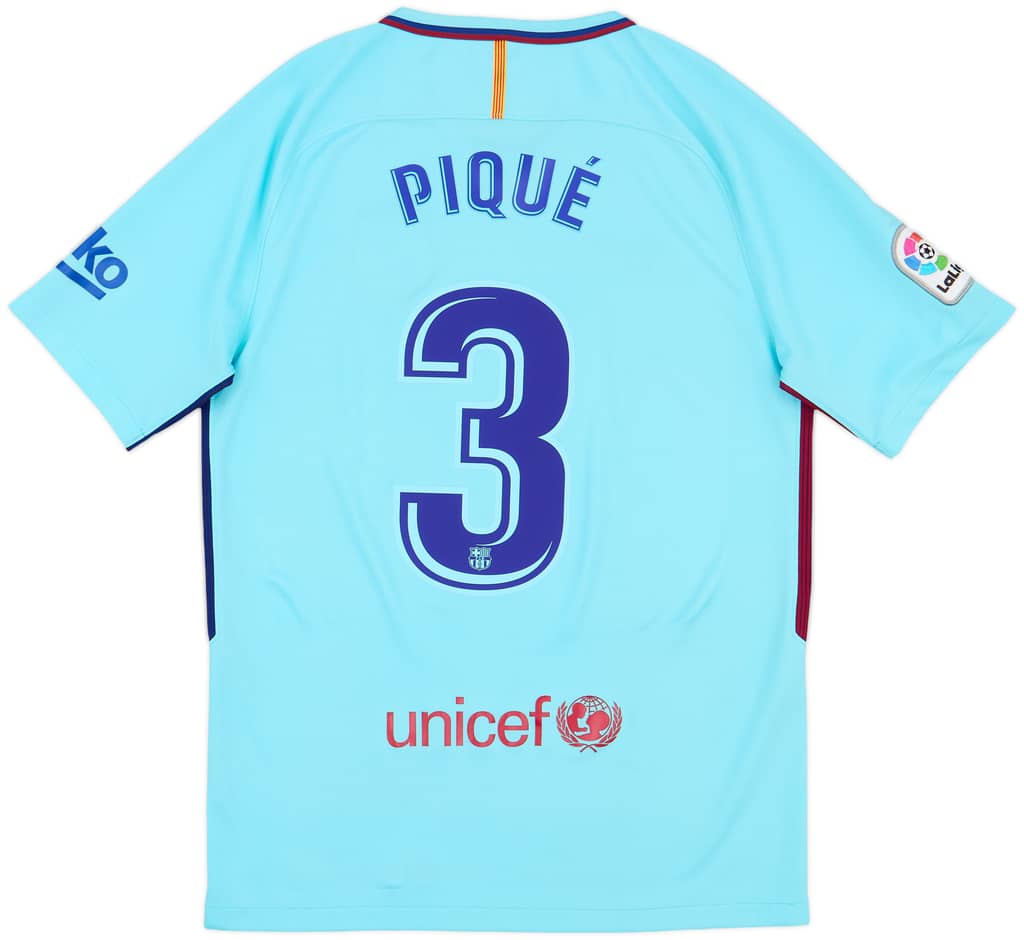 2017-18 Barcelona Away Shirt Pique #3 - 8/10 - (M)