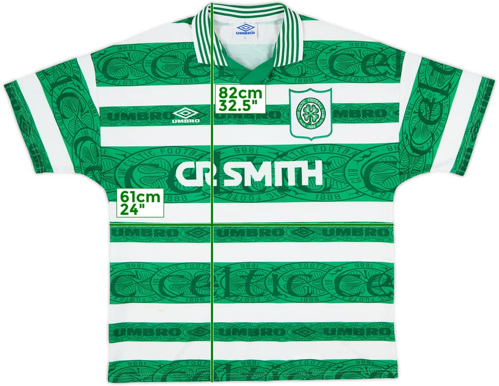 1995-97 Celtic Home Shirt - 9/10 - (XL)
