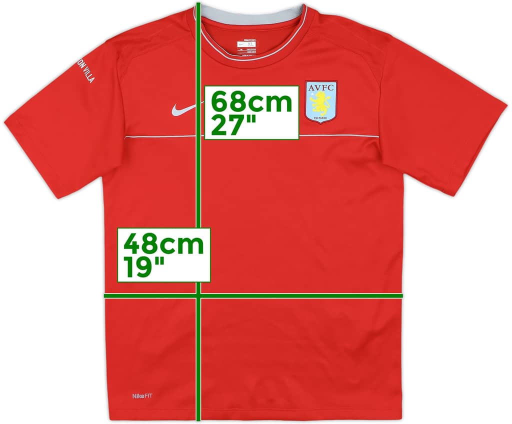 2008-09 Aston Villa Nike Training Shirt - 7/10 - (XL.Boys)