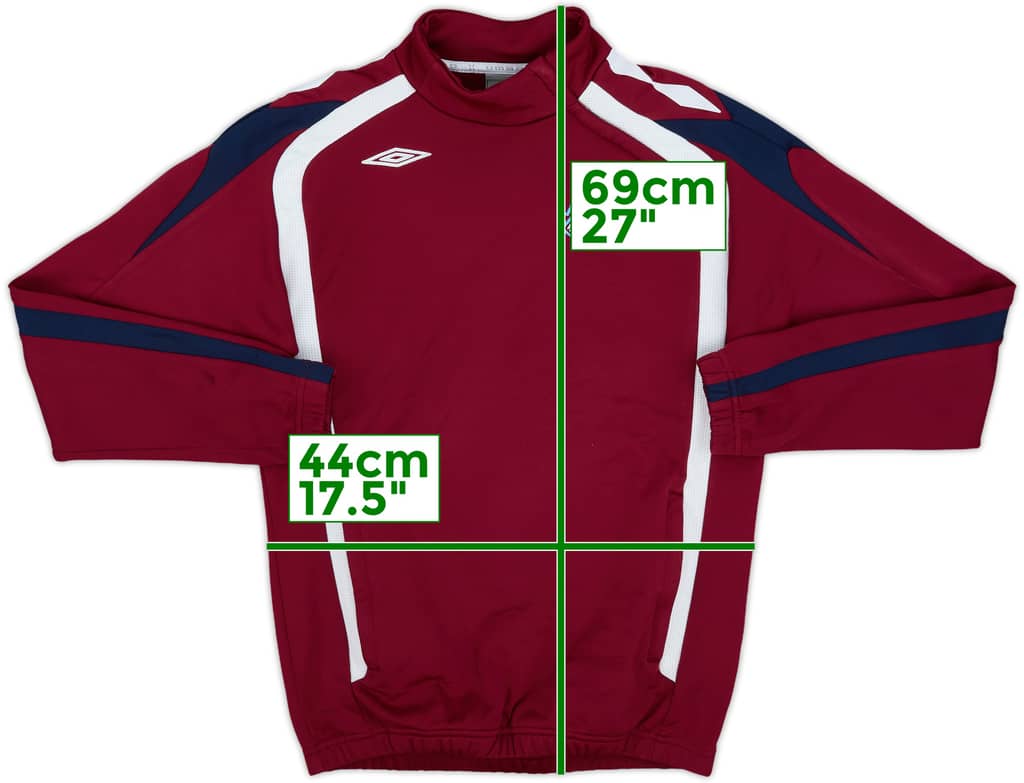 2007-08 West Ham Umbro 1/4 Zip Drill Top - 8/10 - (XL.Boys)