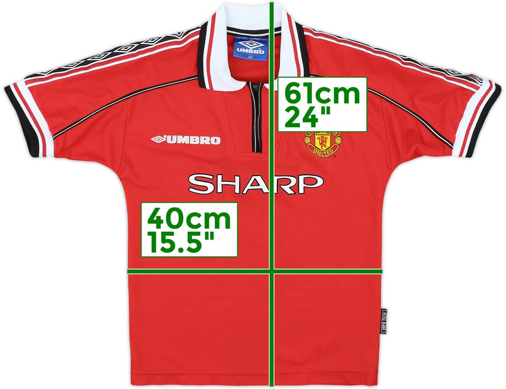 1998-00 Manchester United Home Shirt - 8/10 - (S.Boys)