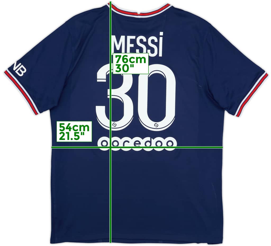 2021-22 Paris Saint-Germain Home Shirt Messi #30 - 8/10 - (L)