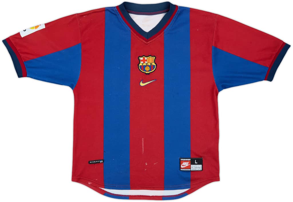 1998-00 Barcelona Home Shirt - 7/10 - (L.Boys)
