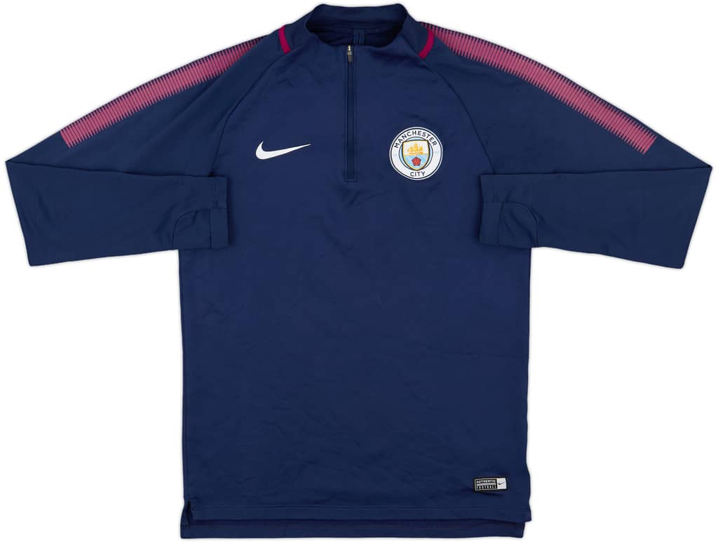 2017-18 Manchester City Nike 1/4 Zip Drill Top - 8/10 - (S)