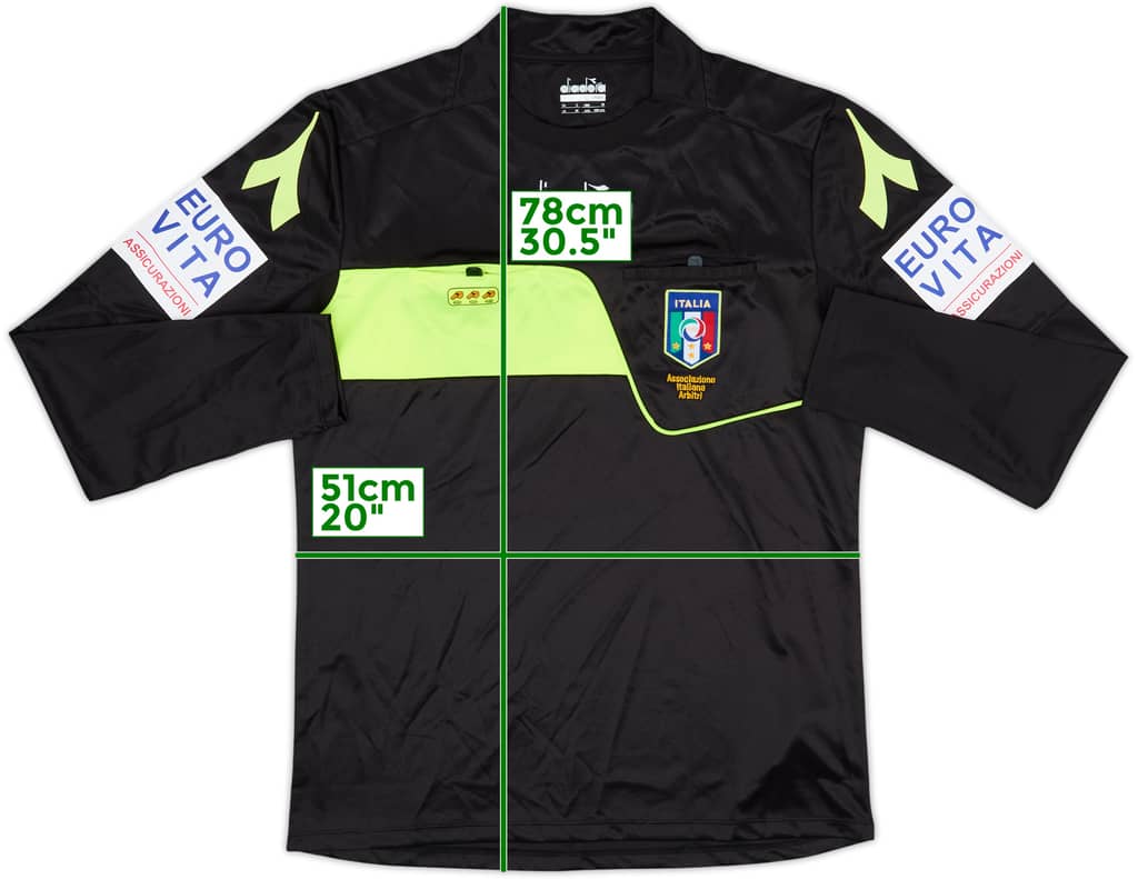 2018-19 Italy Diadora Referee L/S Shirt - 9/10 - (M)