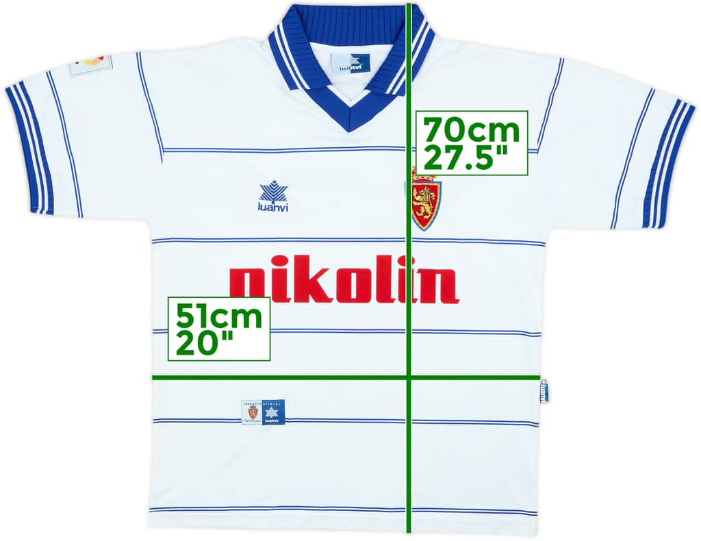 1999-01 Real Zaragoza Home Shirt - 7/10 - (M)
