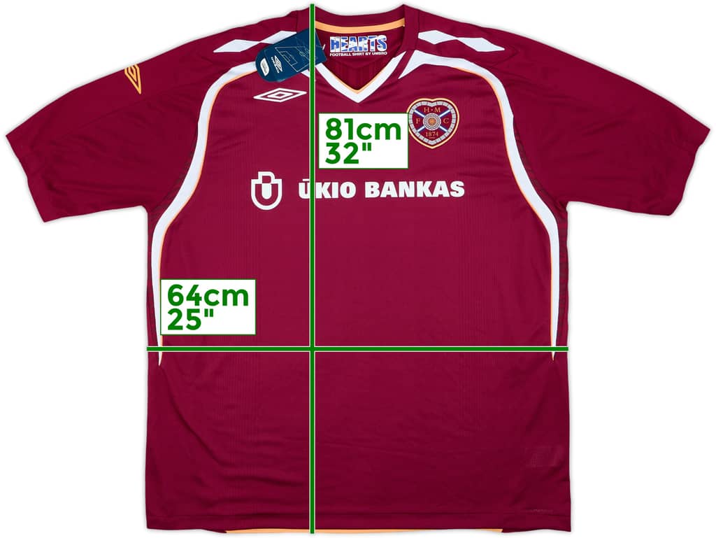 2007-08 Hearts Home Shirt (XXL)