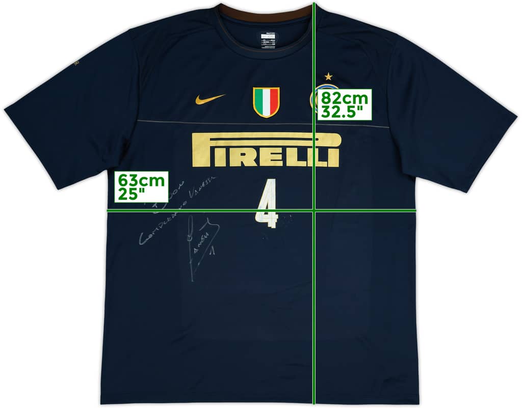 2008-09 Inter Milan Nike Player Issue Signed Training Shirt #4 (Zanetti) - 7/10 - (XXL)