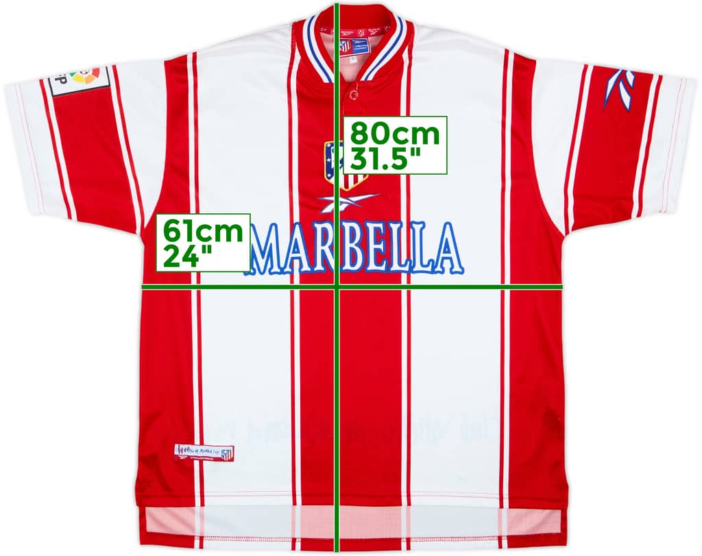 1999-00 Atletico Madrid Home Shirt - 9/10 - (L)